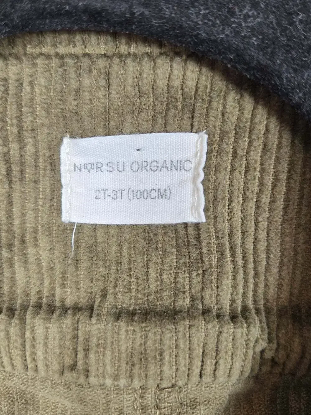 Norsu Organic Kids Corduroy Shirt 2T-3T Olive Green Organic Cotton Embroidered